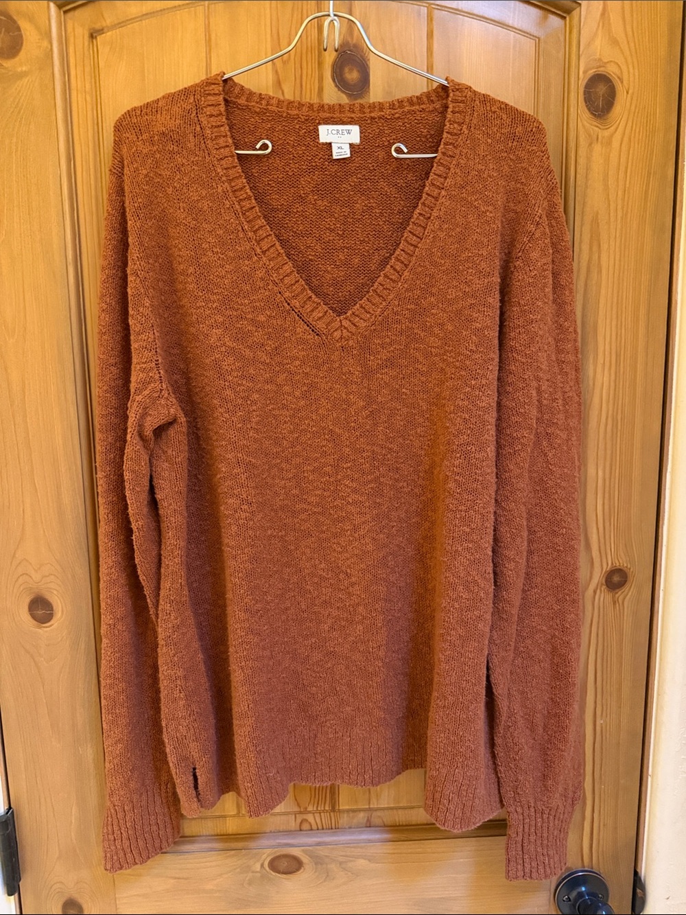 J. Crew Woman’s V-Neck Sweater in Rust Orange